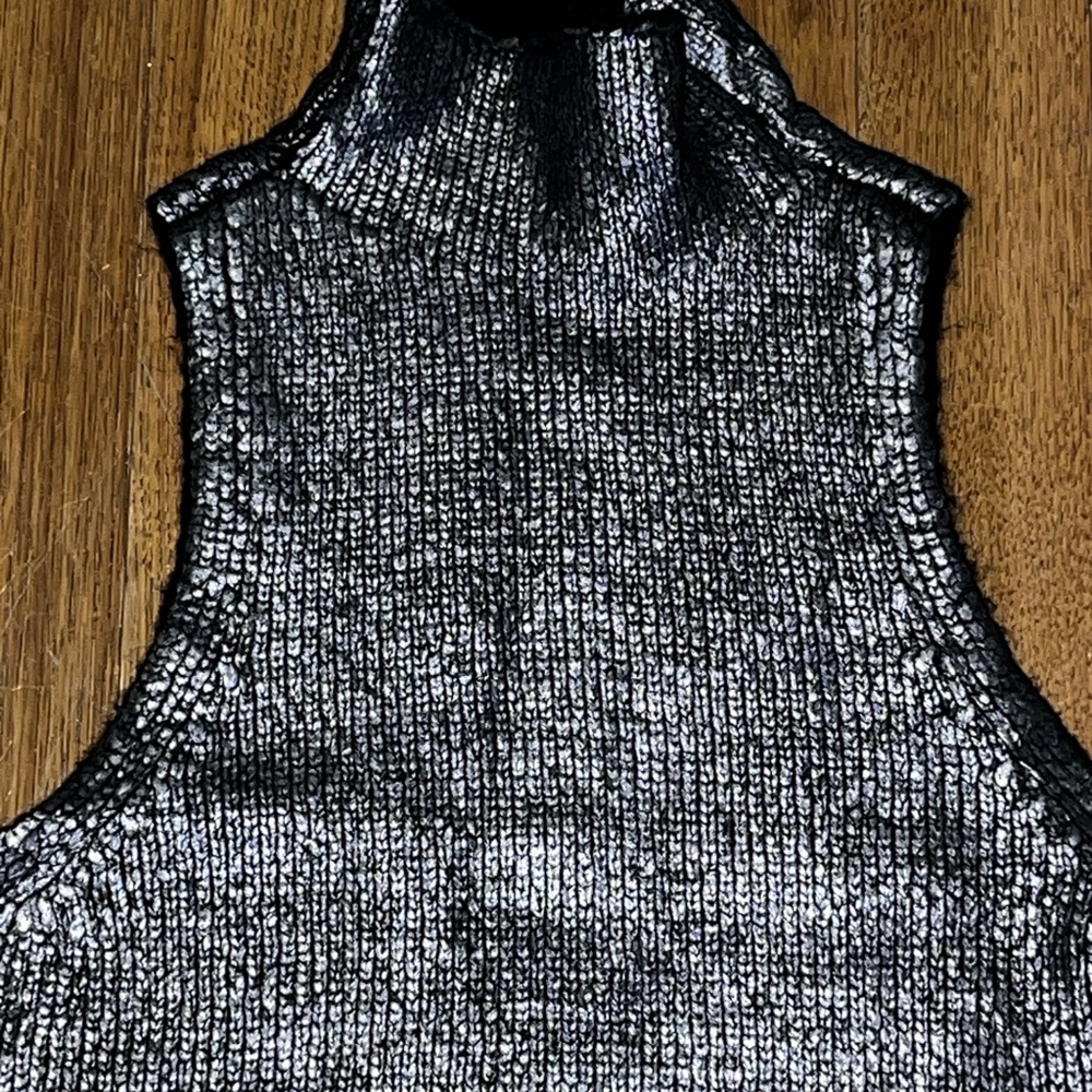Pilcro Foiled Turtleneck Sweater Vest - Picture 2 of 5